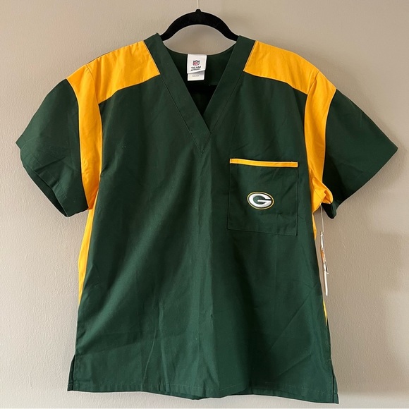 NFL Team Apparel Green Bay Packers Unisex Solid Scrub Set - Picture 3 of 11